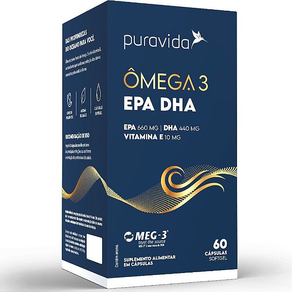 Omega 3 EPA 660Mg DHA 440mg 60Caps - PuraVida