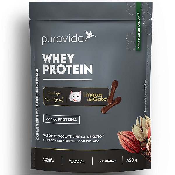 Whey Protein Isolado Lingua de Gato 450g - PuraVida