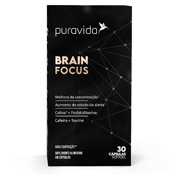 Brain Focus Cafeina 160mg 30 Capsulas SoftGel - PuraVida