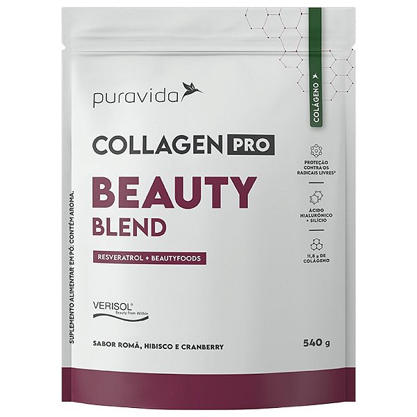 Collagen Pro Beauty Blend Roma Hibisco 540g - PuraVida