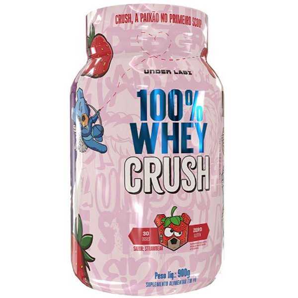 100% Whey Crush Concentrado Strawbear 900g - Under Labz