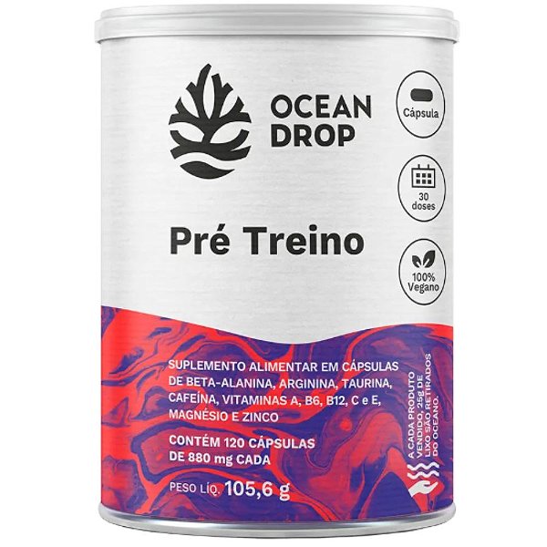 Pre Treino 820mg 120 Capsulas - Ocean Drop