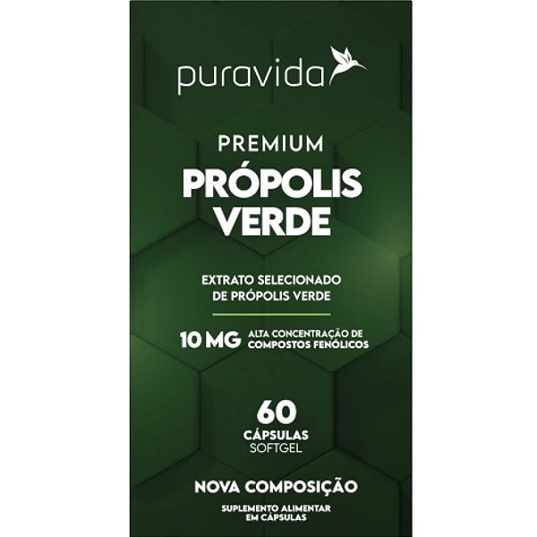 Propolis Verde 10Mg 60 Capsulas - PuraVida