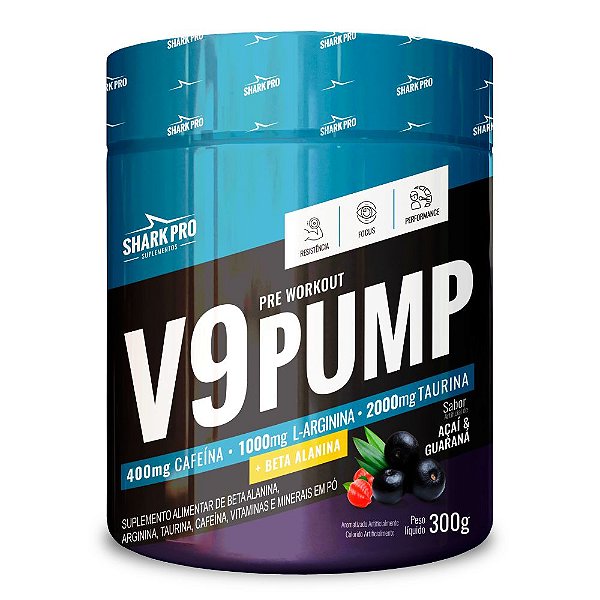 V9 Pump  Pre Treino 300g Acai Guarana - Shark Pro