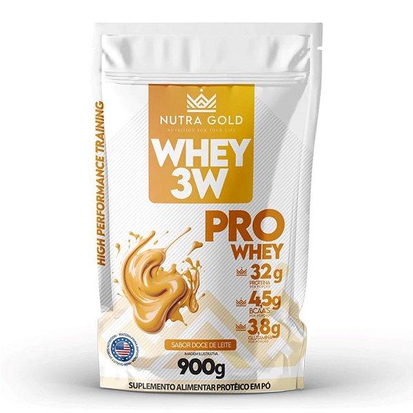 Nutra Whey Pro 3w Doce de Leite 900g Refil - Nutra Gold
