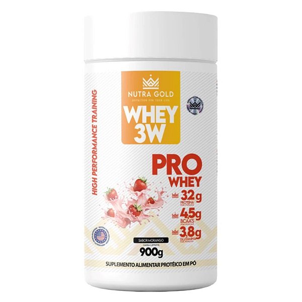 Nutra Whey Pro 3w Morango 900g Pote - Nutra Gold