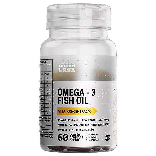 Omega 3 Fish Oil 1650 Mg EPA 990 DHA 660 60 Caps - Under Labz