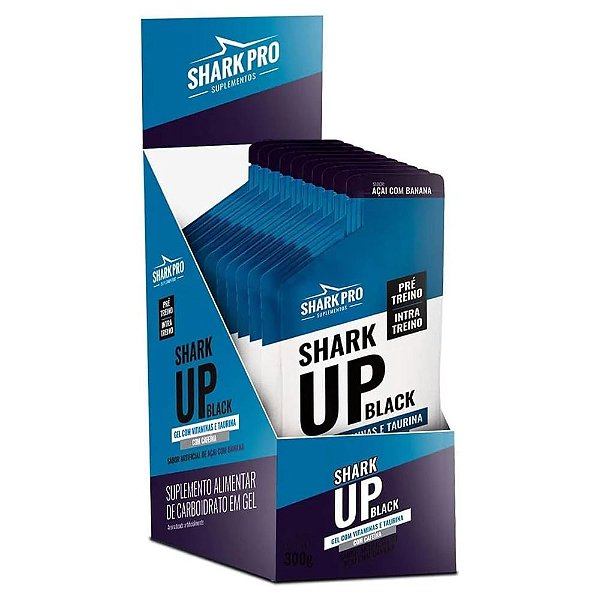 Shark Up Black Gel  Acai Guarana Banana 10 Un - Shark Pro
