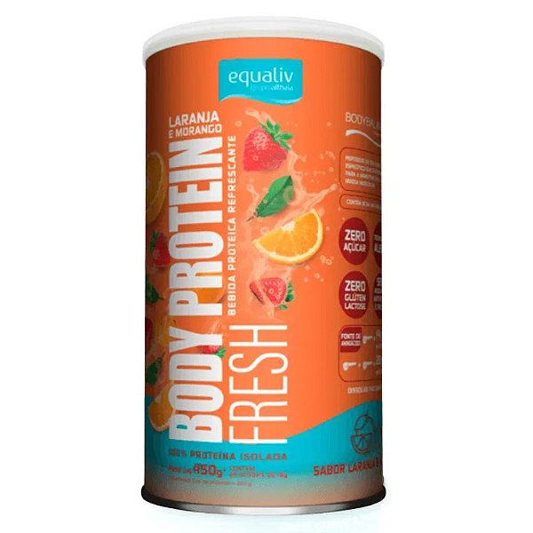 Body Protein Fresh Laranja Morango 450g - Equaliv