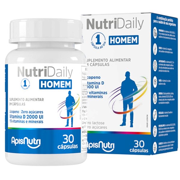 Nutri Daily Polivitaminico Homem 580Mg 30Caps - ApisNutri