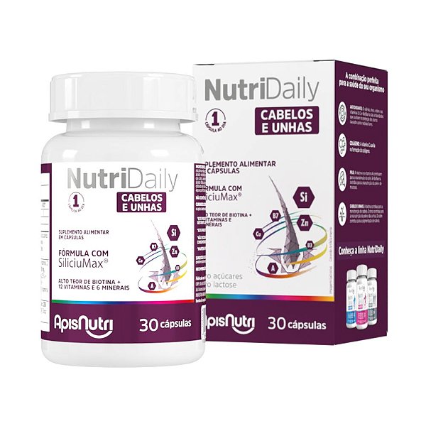 Nutri Daily Cabelos Unhas 700Mg 30Caps - ApisNutri