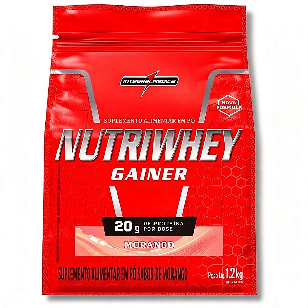 Nutri Whey Gainer Morango 2.4Kg - Integralmedica