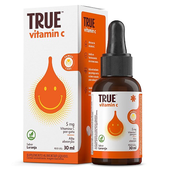 True Vitamin C Family Care Liquid Laranja 30Ml - True Source
