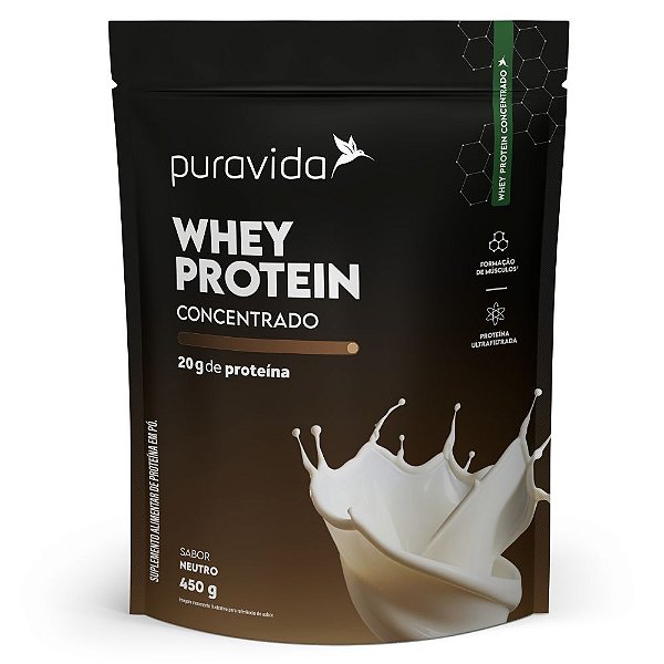Whey Protein Concentrado Neutro  450g - PuraVida