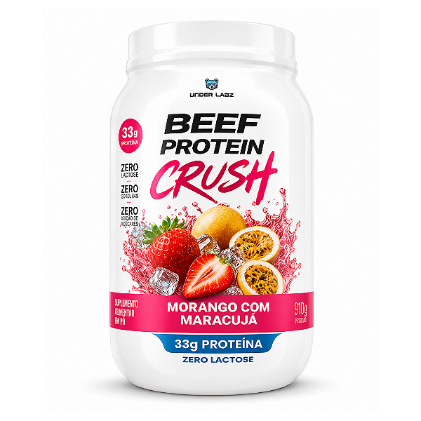 Beef Protein Crush Morango com Maracuja 910g - Under Labz