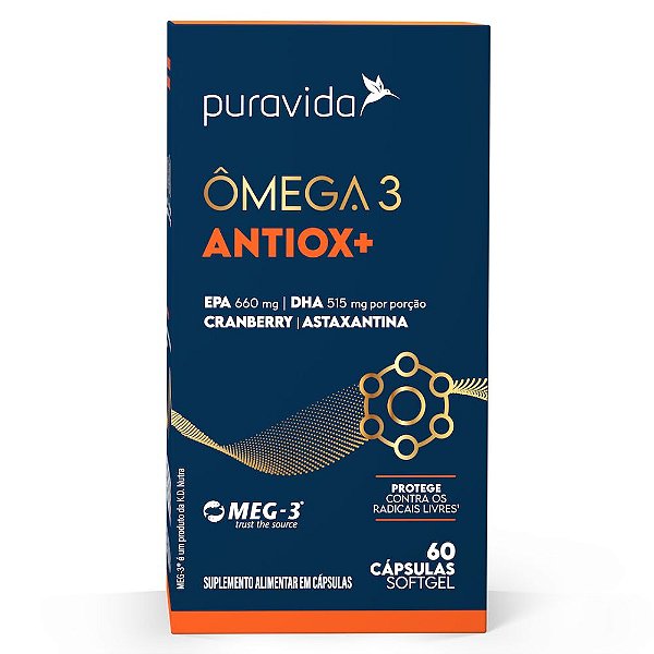 Omega 3 Antiox + 60 Caps - PuraVida