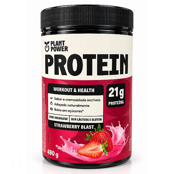 Protein Vegetal Strawberry Blast 490g - Plant Power