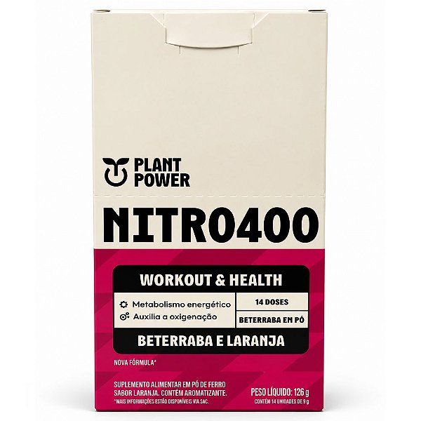 Nitro 400 Nitrato Beterraba Laranja Sache 14Un - Plant Power