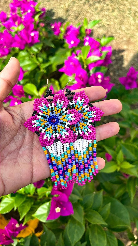Brinco Flores de Miçangas