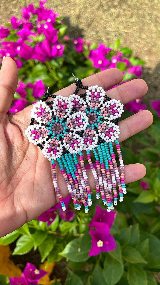 Brinco Flores de Miçangas