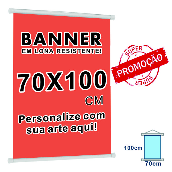 Banner personalizado 70X100cm (Envie sua arte) na promoção