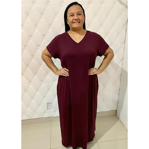 Vestido Longo Plus size Casual Evangélico Veste Até 56 Liso