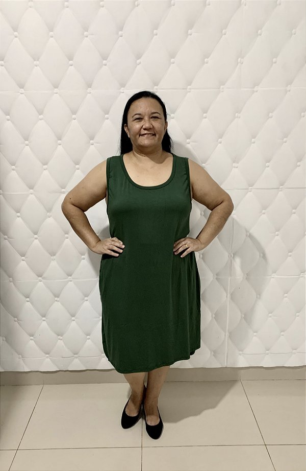 Vestido Midi Casual Regata Plus Size Verão Veste Até 56 G3