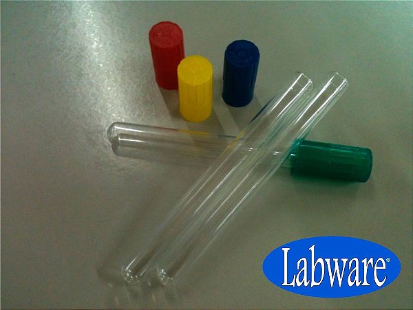 Tubo de Ensaio em Policarbonato fundo redondo Tampa de Encaixe | Pacote com 100 unidades