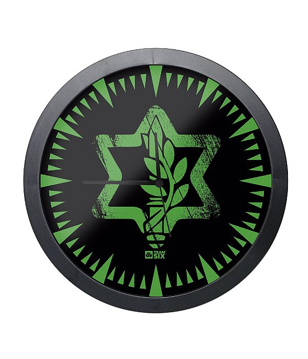 Relógio de Parede Israel Defense Preto Team Six Brasil
