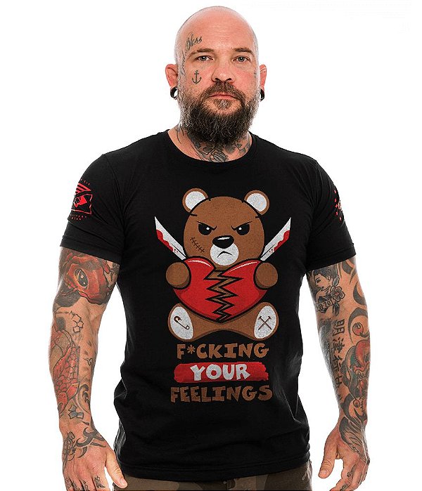 Camiseta Militar Masculina Funny Fuck Your Feelings Team Six