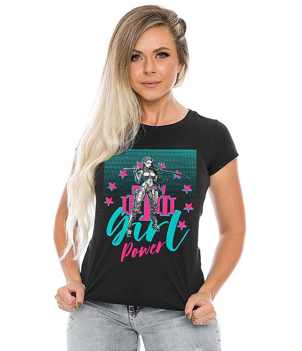 Camiseta Baby Look Feminina Girl Power Girl Future Team Six Brasil