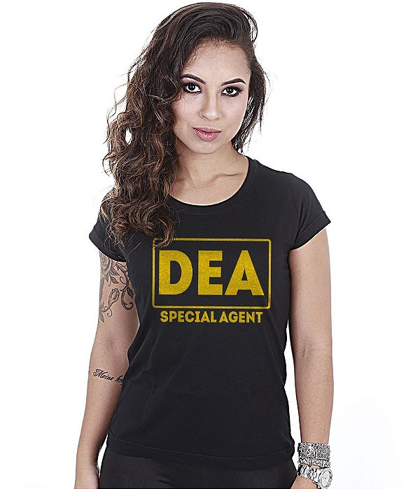 Camiseta Baby Look Feminina DEA Narcóticos Team Six Brasil