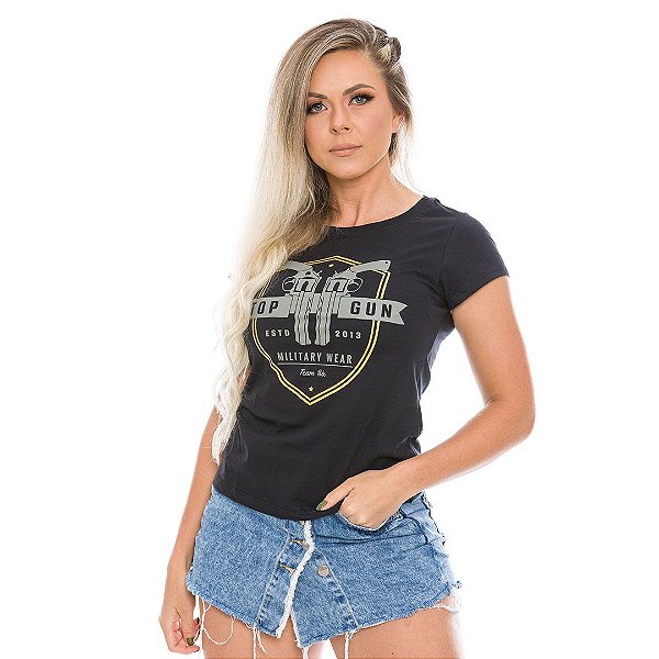 Camiseta Baby Look Feminina Top Gun Team Six Brasil