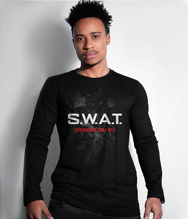 Camiseta Manga Longa SWAT Forças Especiais EUA Masculina Team Six Brasil