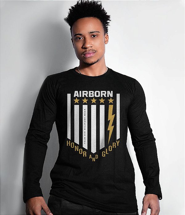Camiseta Manga Longa AirBorn Honor and Glory Masculina Team Six Brasil