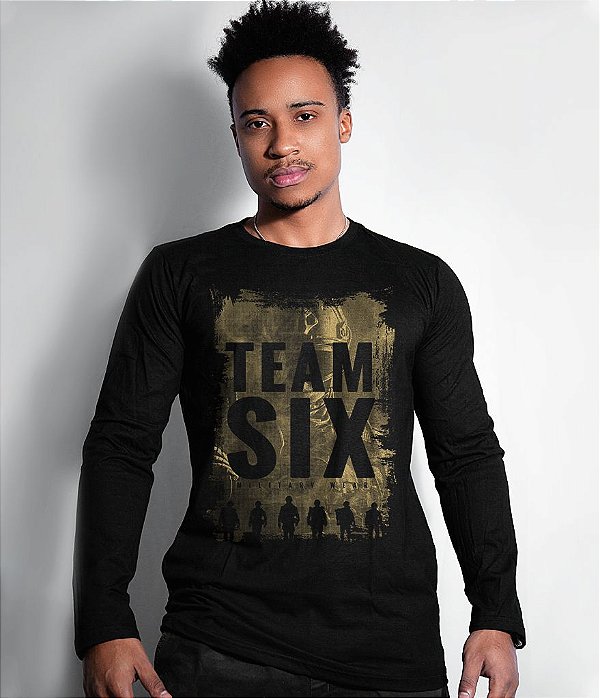 Camiseta Manga Longa Military Wear Masculina Team Six Brasil