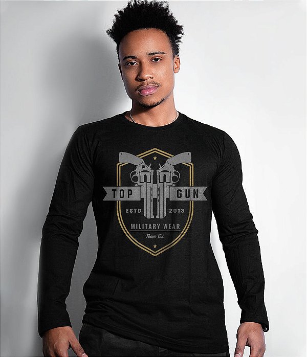 Camiseta Manga Longa Top Gun Military Wear Masculina Team Six Brasil