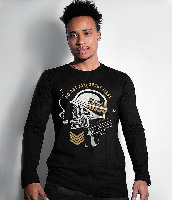 Camiseta Manga Longa Shoot First Sons Of Fortune Masculina Team Six Brasil