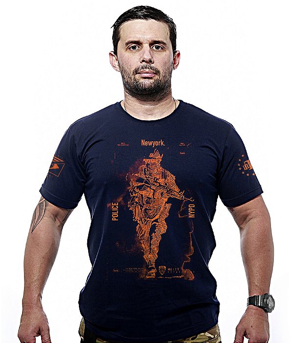 Camiseta Masculina NEW POLICE NYPD Navy Blue Team Six Brasil