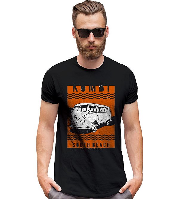 Camiseta Masculina Old Car Kombi South Beach Tático Militar TeamSix Brasil