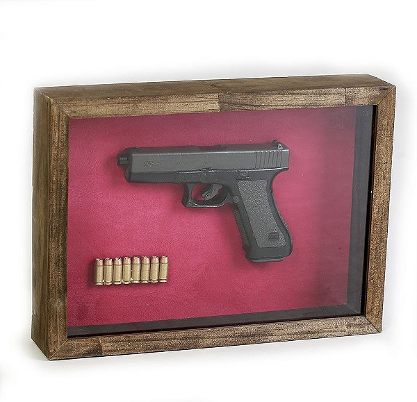 Quadro Retro Pistola Colt Preta M1911 Team Six Brasil