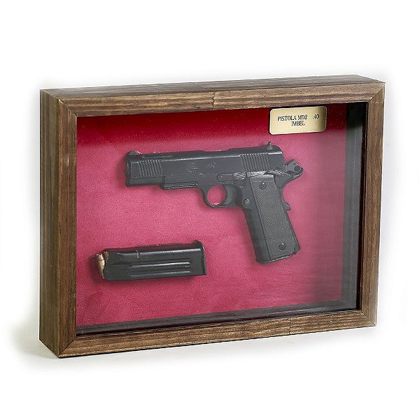 Quadro Retro Pistola MD2 .40 Imbel Team Six Brasil