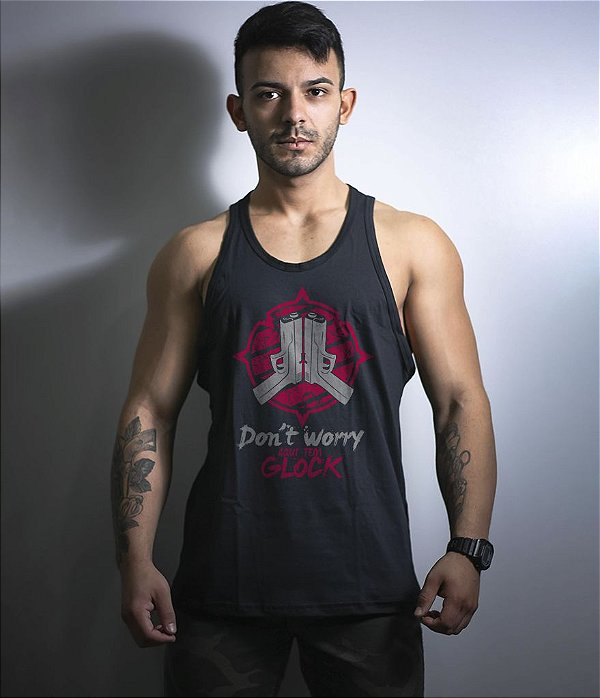 Camiseta Regata Don't Worry Aqui Tem Glock Masculina Team Six Brasil