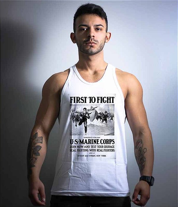 Camiseta Regata First To Fight U.S Marine Corps Masculina Team Six Brasil