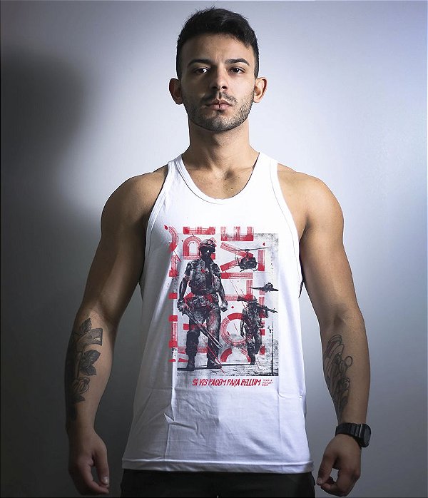 Camiseta Regata Si vis Pacem Para Bellum Team6 Military Wear Masculina