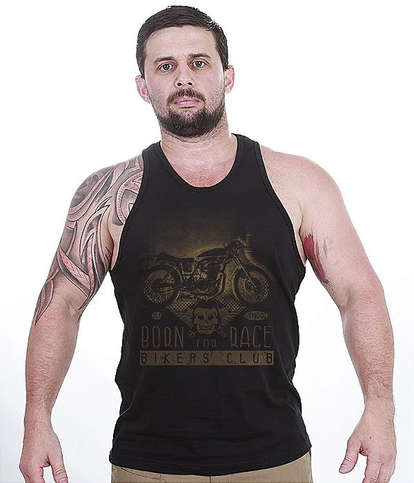 Camiseta Regata Motorcycle T6 Old School Born to Race Masculina Team Six Brasil