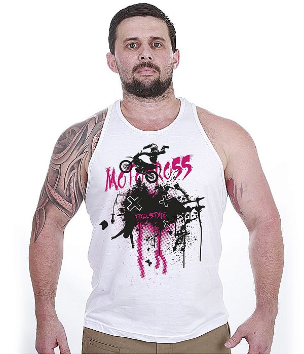 Camiseta Regata Off Road Motocross Free Style Masculina Team Six Brasil