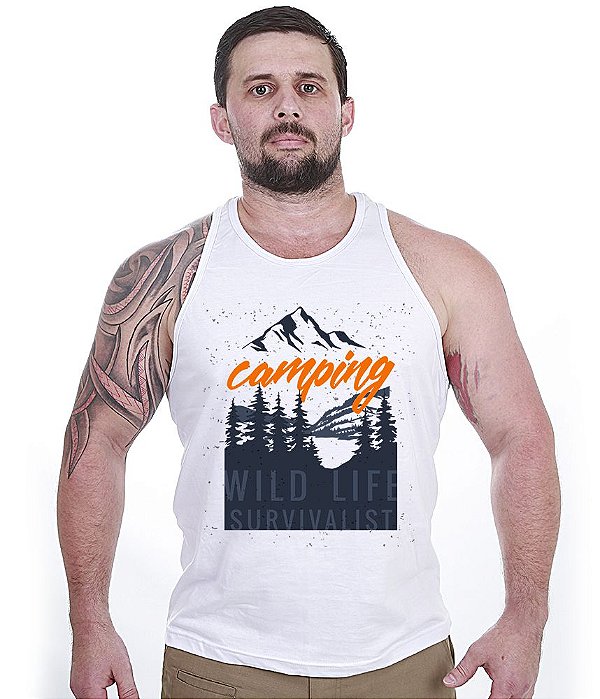 Camiseta Regata Outdoor Camping Wild Life Survivalist Masculina Team Six Brasil