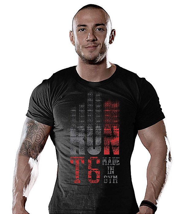 Camiseta Masculina Academia Run T6 Made in Gym Tático Militar TeamSix Brasil