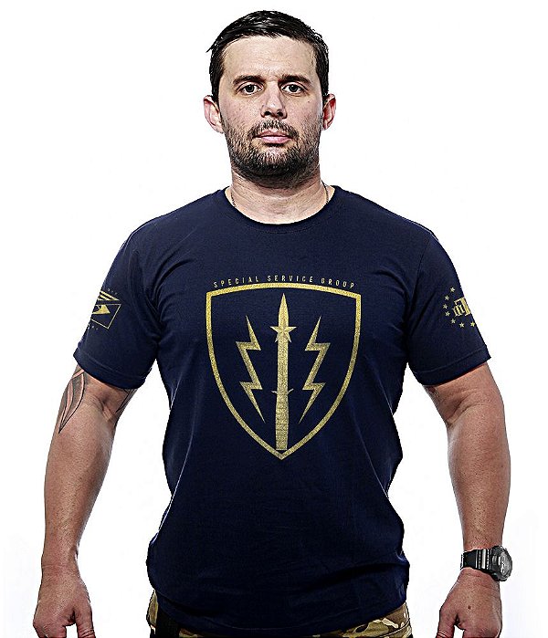 Camiseta Masculina SSG Paquistão Special Service Group Gold Line Team Six Brasil